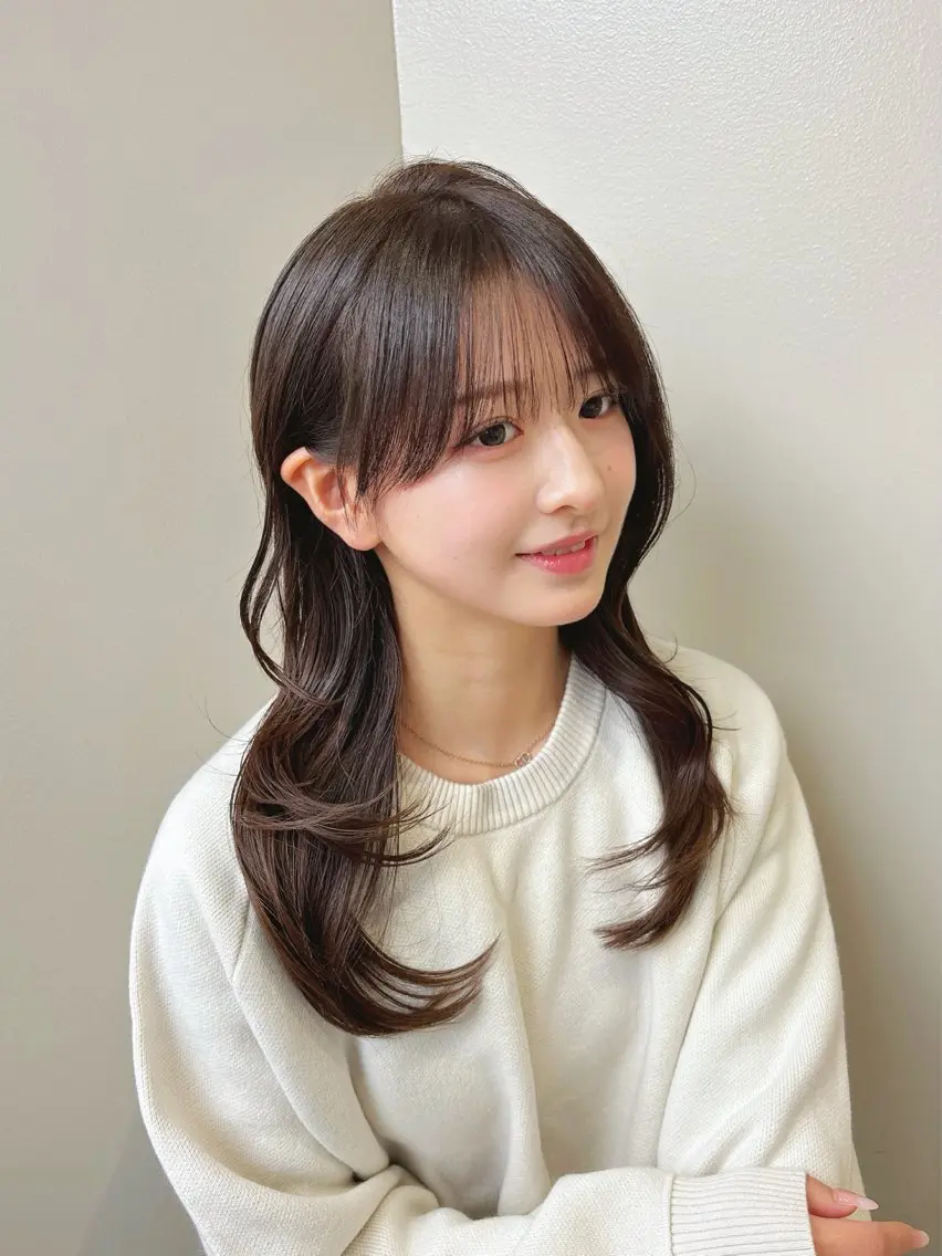 ミディアム カラー 透明感カラー グレージュ くびれヘア 顔周りカット 小顔カット カット ヘアカラー トリートメント 🍀本格ヘッドスパ 👑髪質改善🍀英司のヘアスタイル