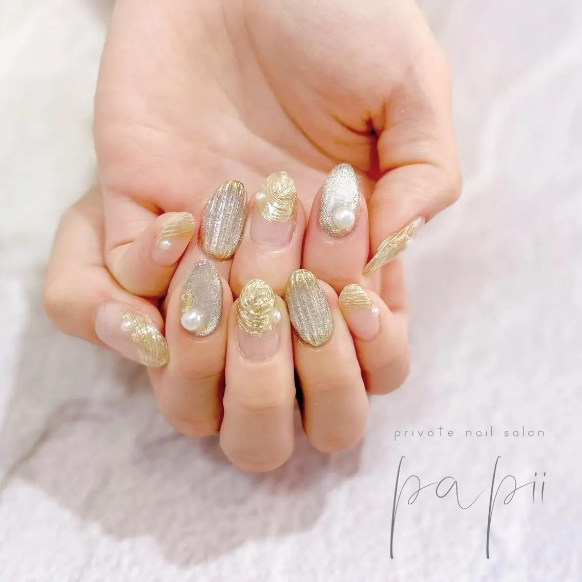 ネイル フレンチネイル ミラーネイル ハンドネイル papii☆ kurodaのネイルデザイン