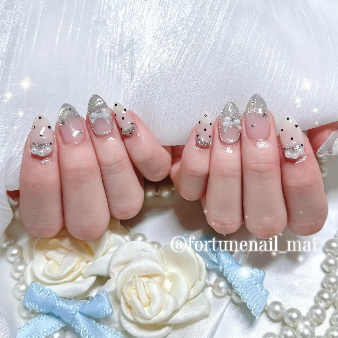 ネイル ドット ワンホンネイル ハンドネイル 🎀Mai 🎀9/20🈳✩.のネイルデザイン