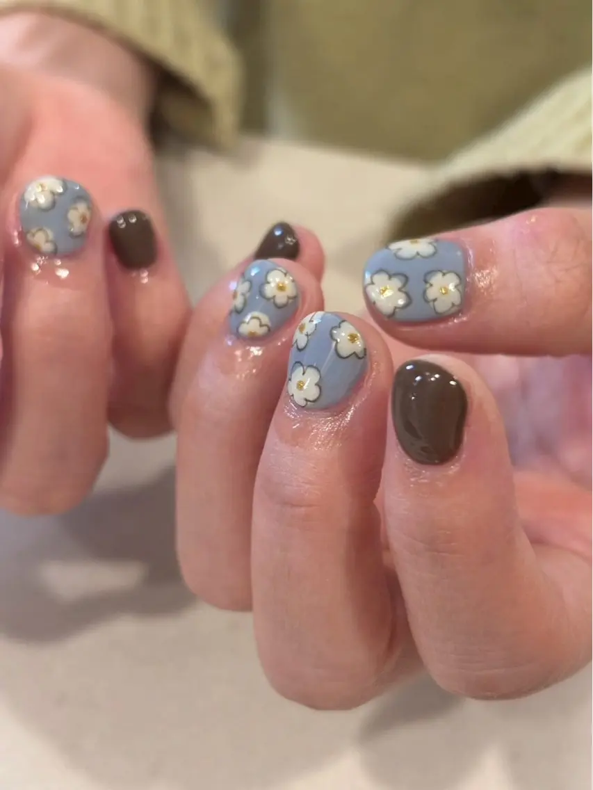 ネイル シンプルネイル 冬ネイル ハンドネイル iconail 下北沢 NONのネイルデザイン