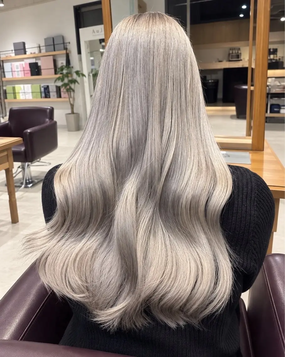 ロング カラー カット ヘアカラー トリートメント 🫐ブルベカラー🫐 ミルクティー/あれんのヘアスタイル