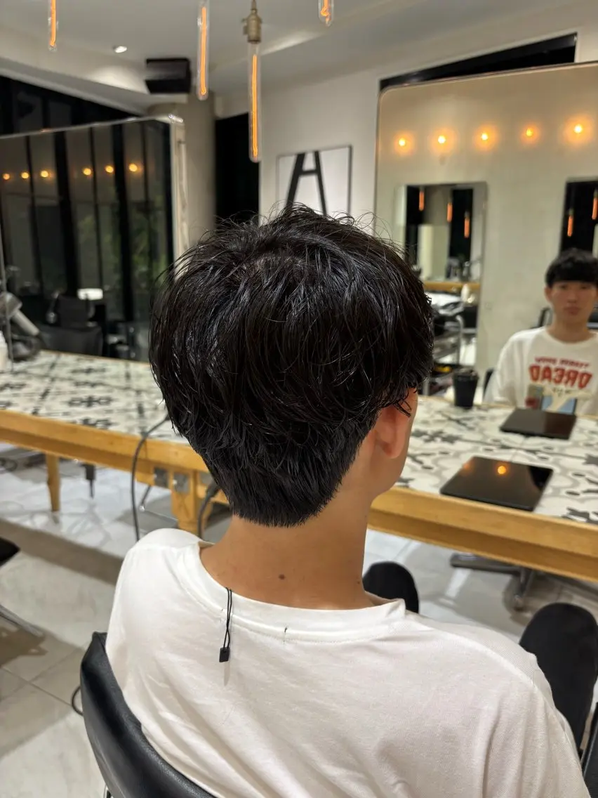 パーマ メンズ メンズパーマ ニュアンスパーマ カット パーマ 莉瑠 / ボブモデル募集🐃のヘアスタイル