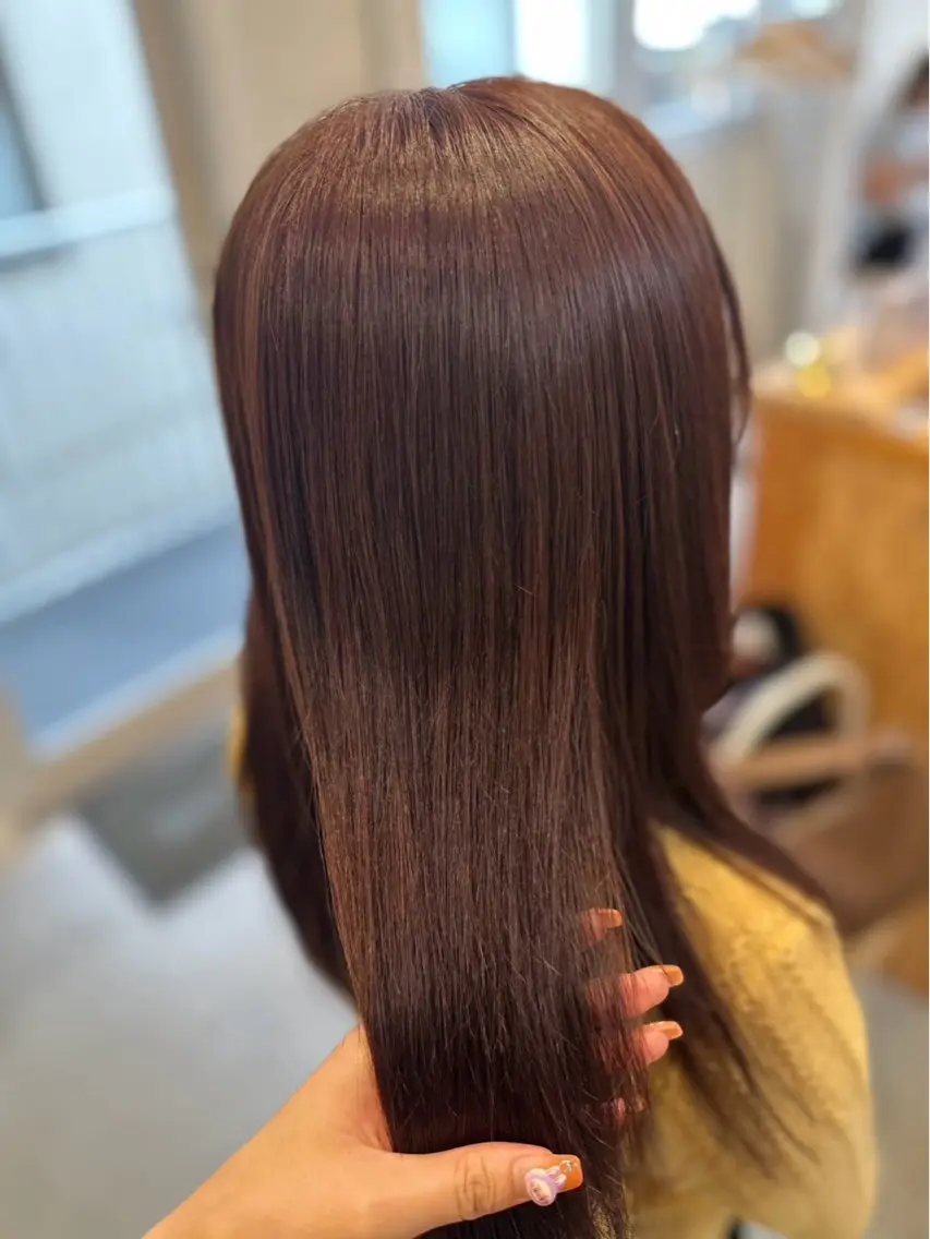 ロング カラー レッドカラー ヘアカラー キヨスミ ナツキのヘアスタイル