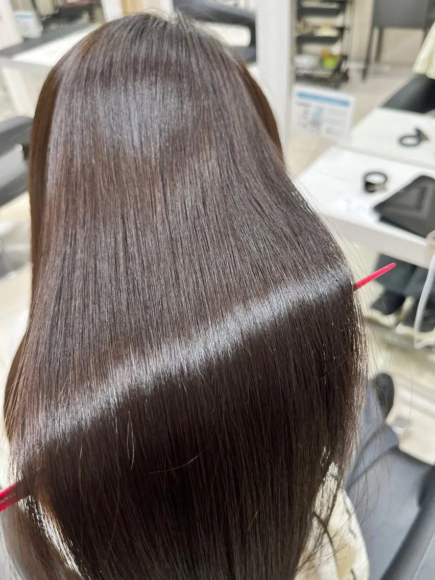 ロング パーマ カット 縮毛矯正 縮毛矯正指名No.1 艶カラー/SHIMAのヘアスタイル