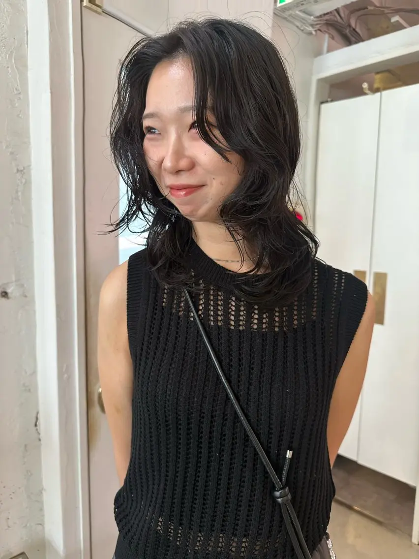 セミロング ヘアカラー トリートメント 愛/한국어◎ Hightone✨のヘアスタイル