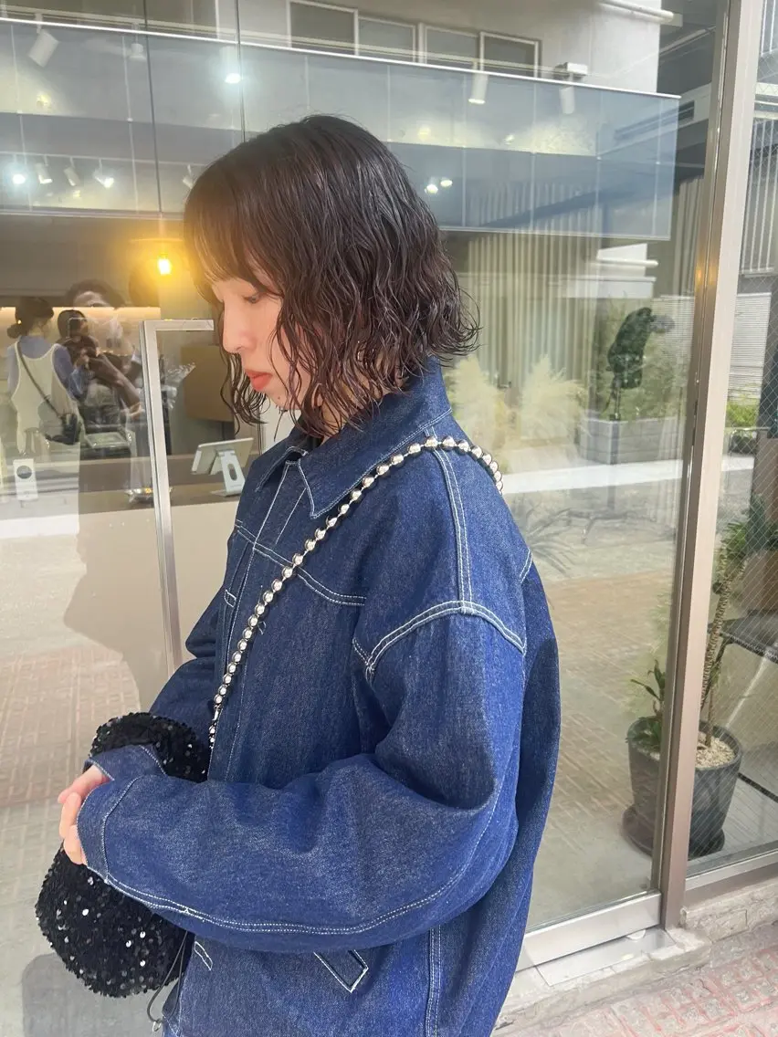 ショート パーマ カット パーマ トリートメント ボブパーマコテ巻き風 パーマNo1深江秀平のヘアスタイル