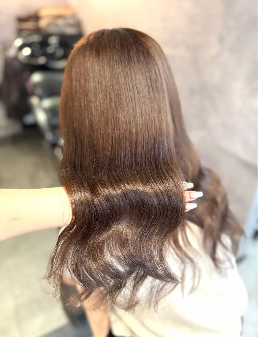 セミロング カラー ヘアカラー トリートメント 💗鈴木茉奈💗艶髪 /透明感/暖色カラーのヘアスタイル