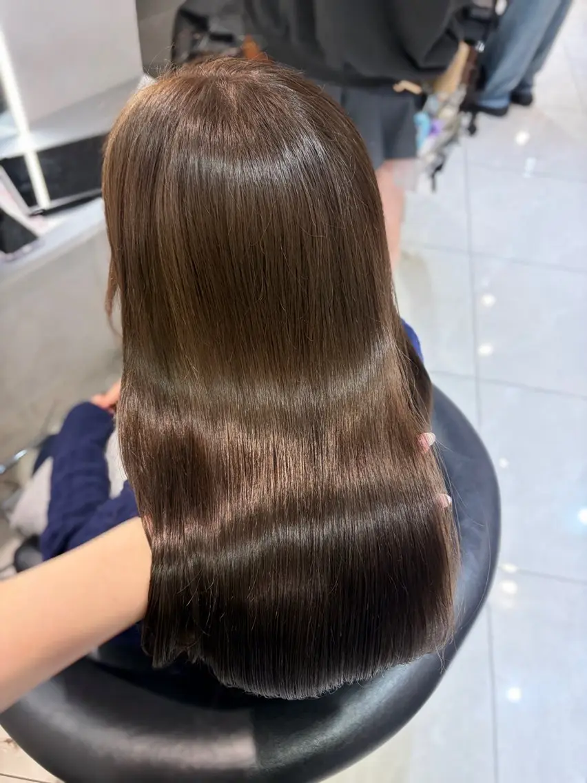ロング カラー 透明感カラー グレージュ カット ヘアカラー トリートメント 韓国レイヤー×モテ髪 /MITSUKI🤍のヘアスタイル