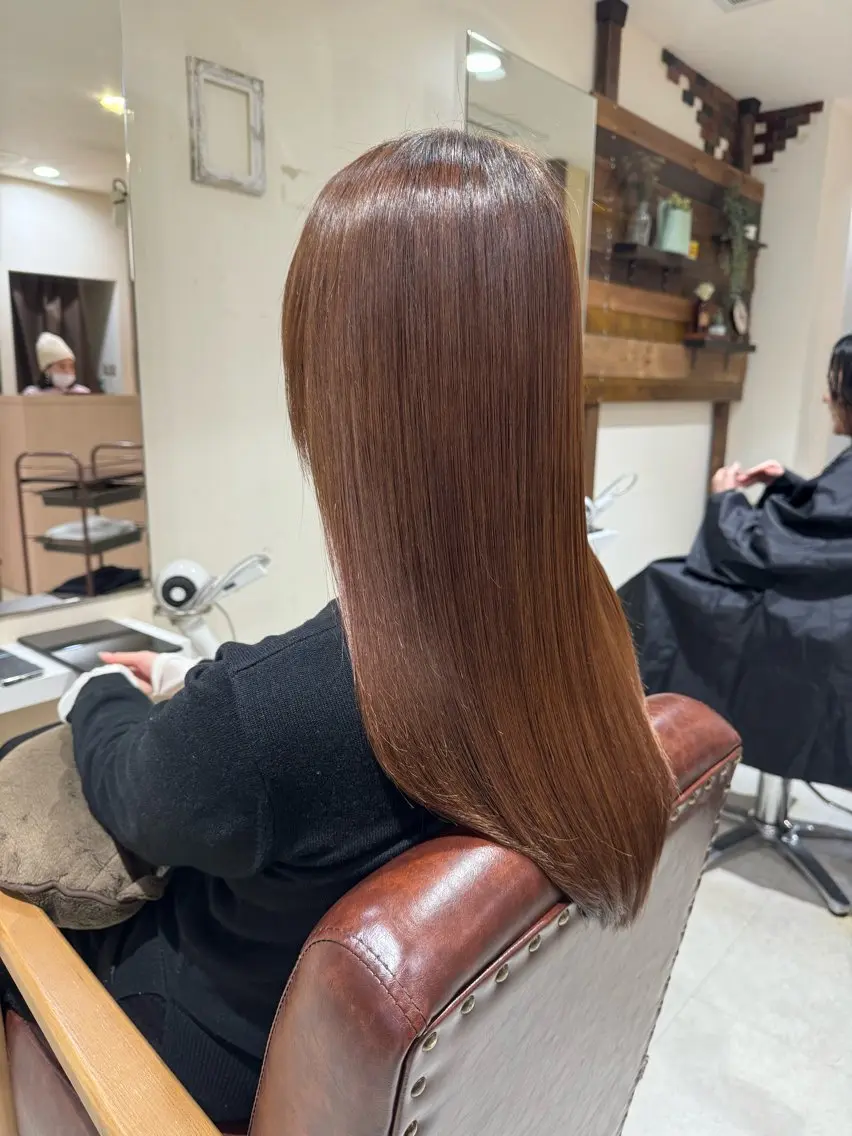 セミロング 髪質改善 トリートメント 酸熱トリートメント 髪質改善メニュー 長井 美佐子のヘアスタイル