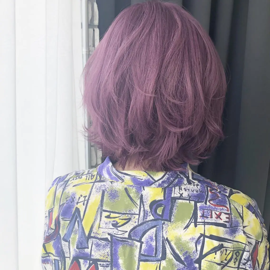 ショート カラー ブリーチ イルミナカラー パープルカラー ORIKA 美容室のヘアスタイル