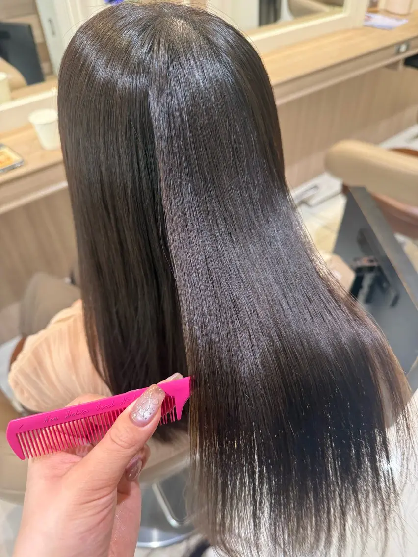 セミロング パーマ カット 縮毛矯正 トリートメント 韓国ヘアメイク🎀/ 縮毛矯正✨山本媛香のヘアスタイル