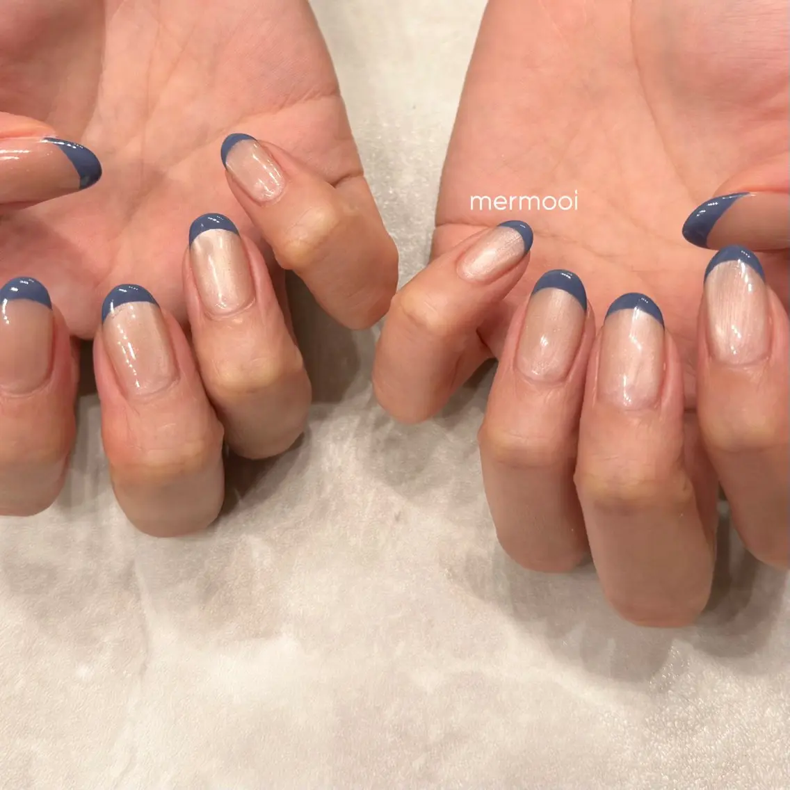 ネイル フレンチネイル マグネットネイル マグネットフレンチ シンプルネイル mermooi nailのネイルデザイン