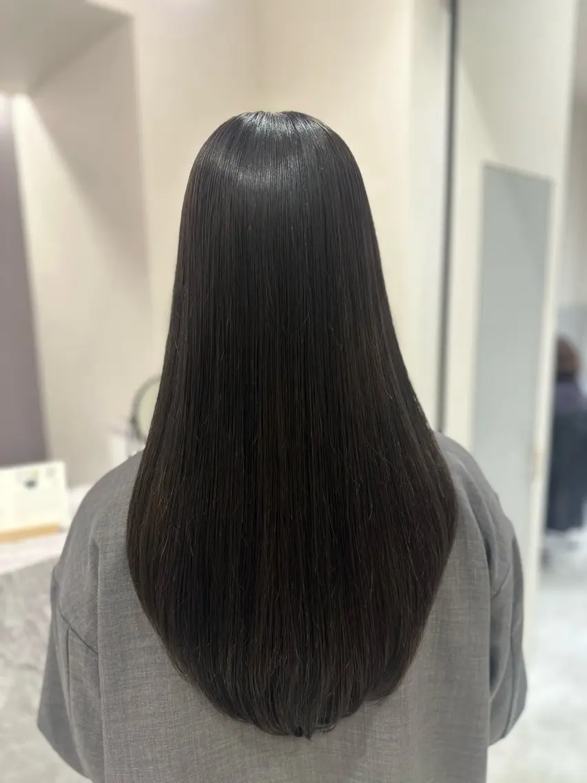 ロング カラー カット ヘアカラー 縮毛矯正 トリートメント 韓国レイヤー✨ yasuko銀座のヘアスタイル