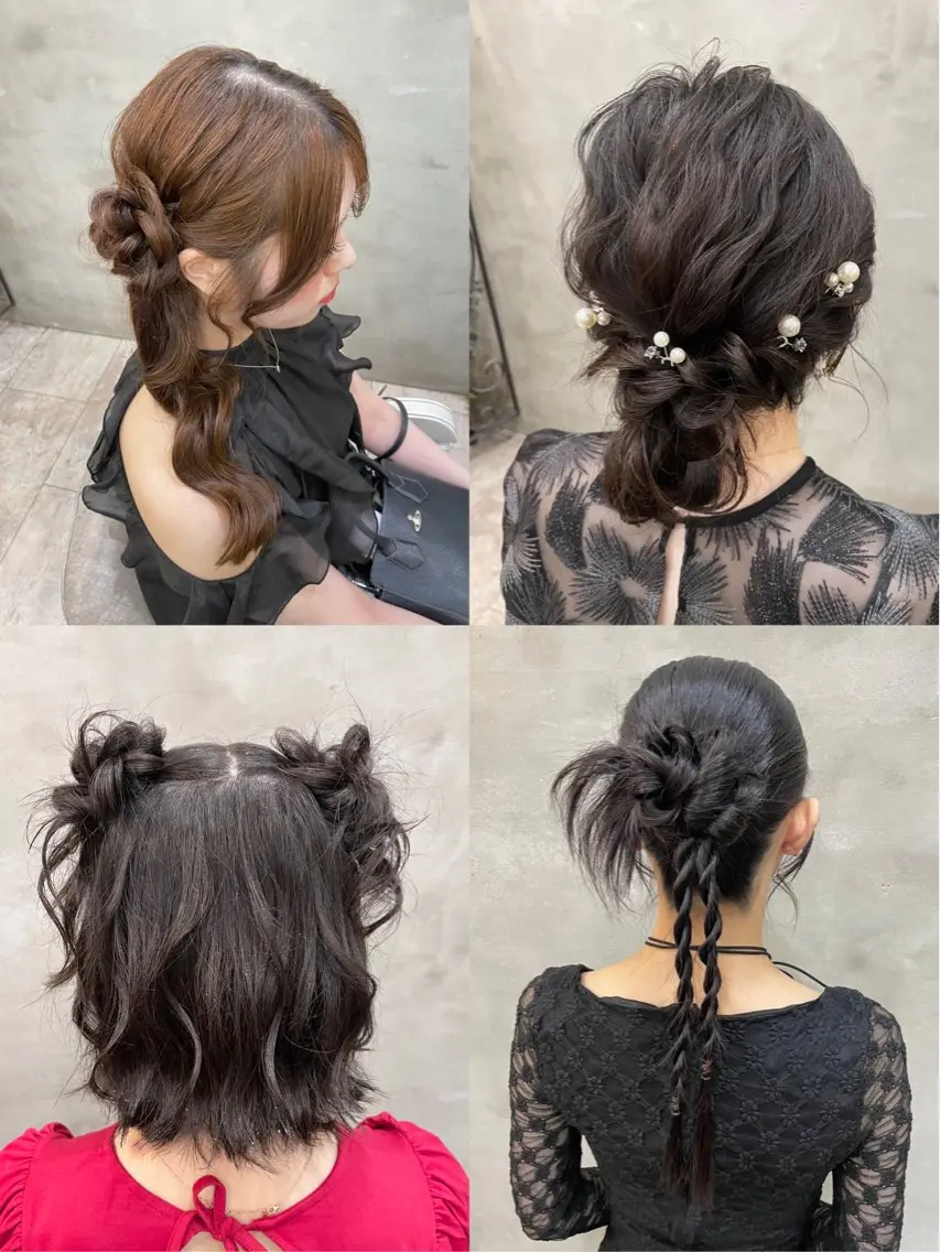 セミロング ヘアアレンジ ヘアセット 吉祥寺/ヘアセット/ ピンク🫧亜海のヘアスタイル