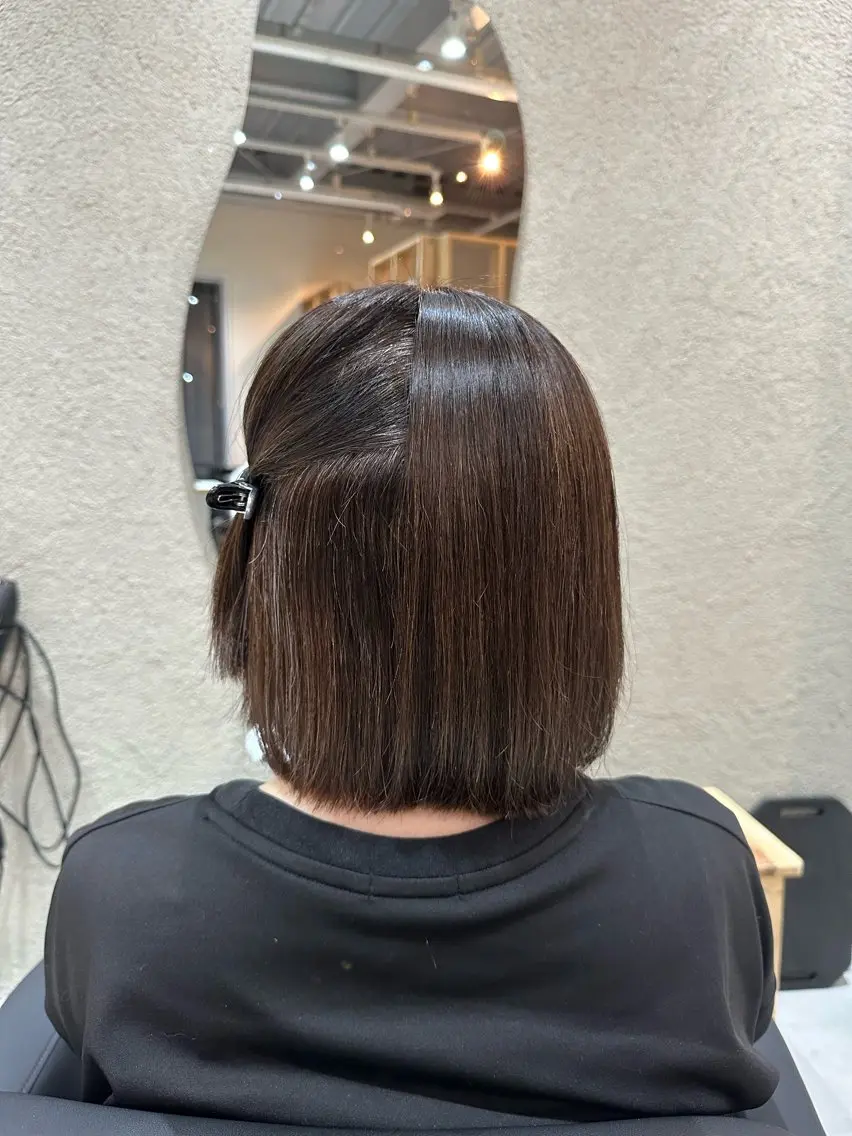 ミディアム 縮毛矯正 Shiro RENのヘアスタイル