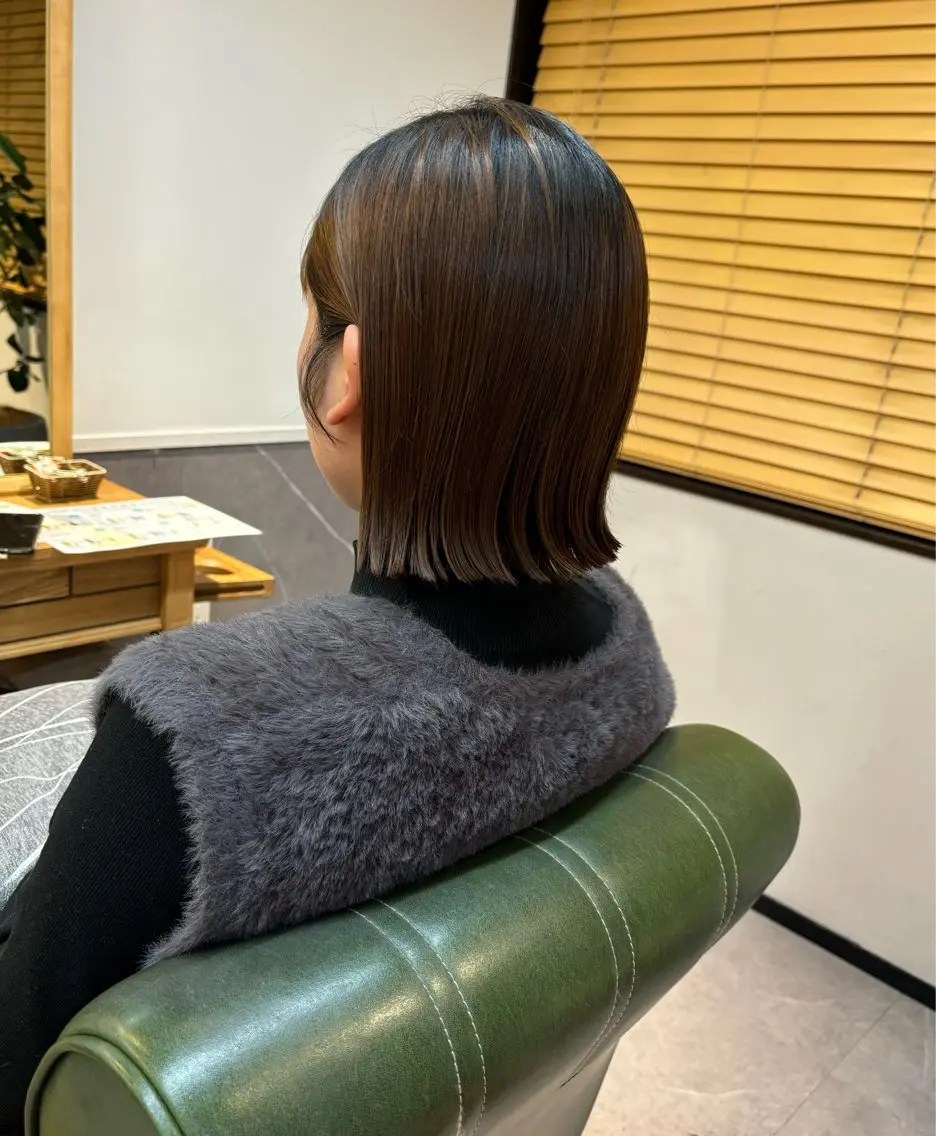 ミディアム カット 縮毛矯正 似合わせカット/ 艶カラー/いらみなのヘアスタイル