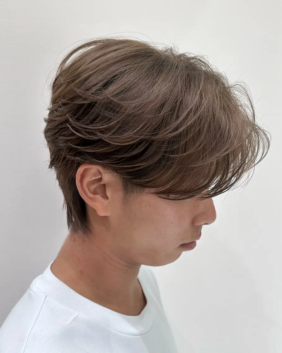メンズ センターパート フェードカット マッシュ メンズパーマ メンズツイストパーマ カット mihoko/ ニュアンスパーマのヘアスタイル