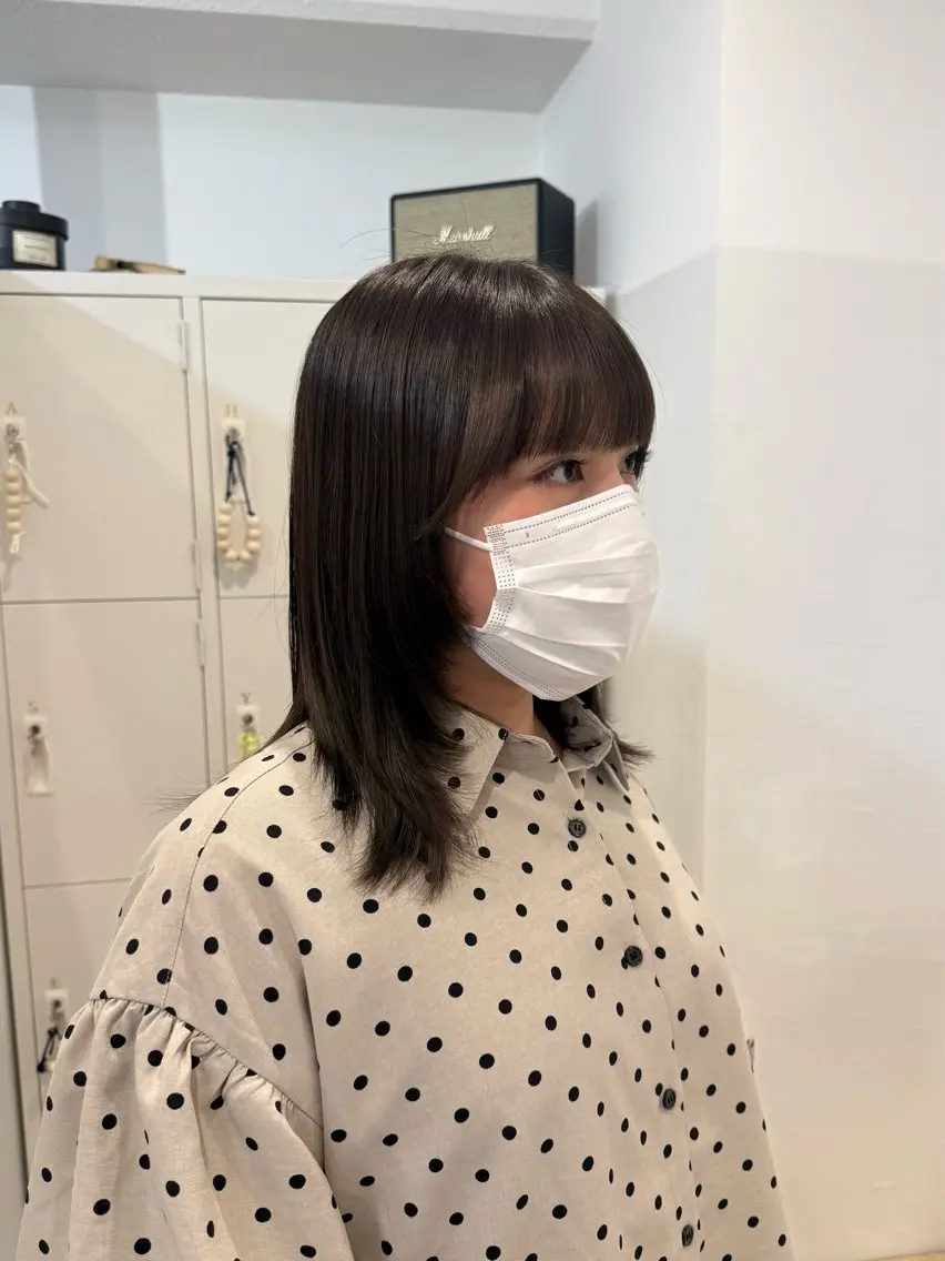 ミディアム カラー 顔まわりレイヤー 顔周りカット レイヤーカット yutaka/透明感 カラー/髪質改善🤎のヘアスタイル