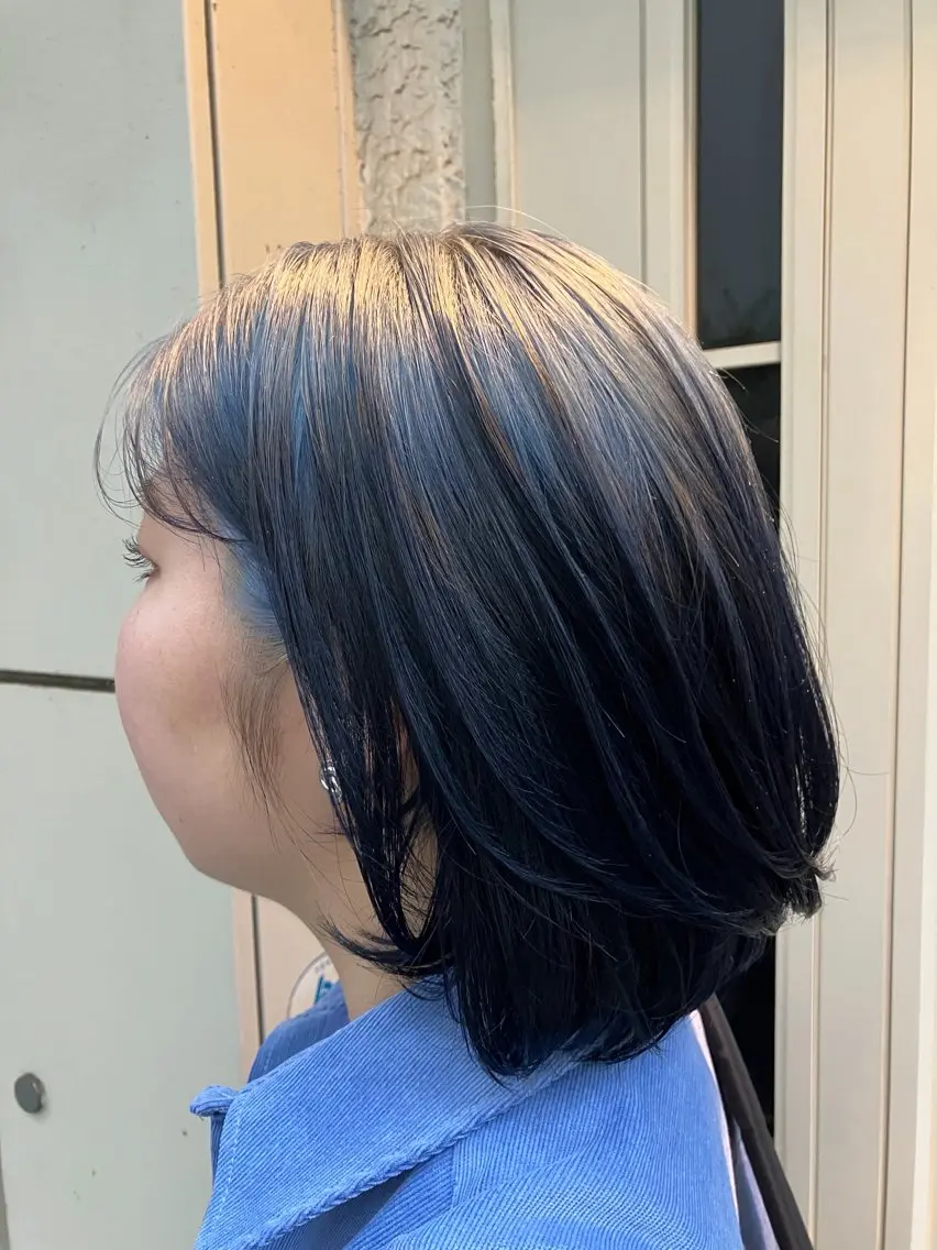 ミディアム カラー ブルーカラー グラデーションカラー カット ヘアカラー トリートメント ryuei /原宿のヘアスタイル