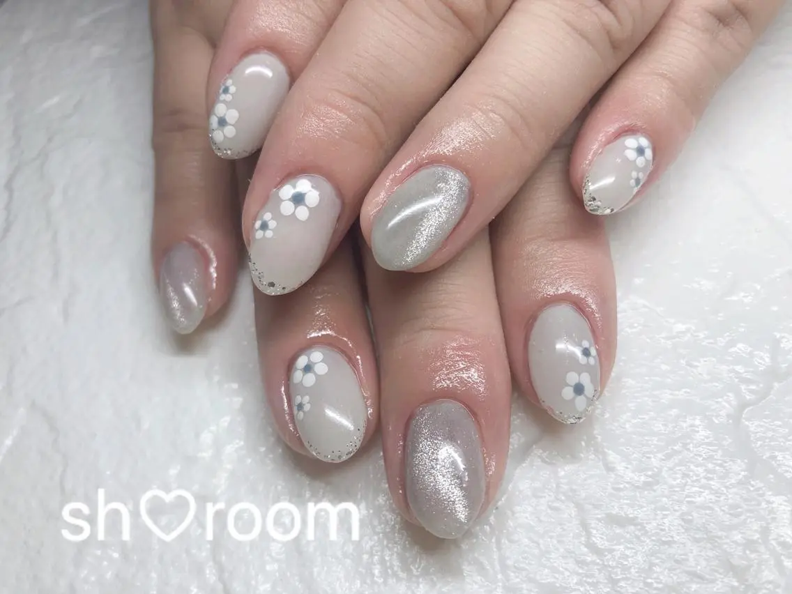 ネイル フラワーネイル マグネットネイル Nail salon Ruuのネイルデザイン