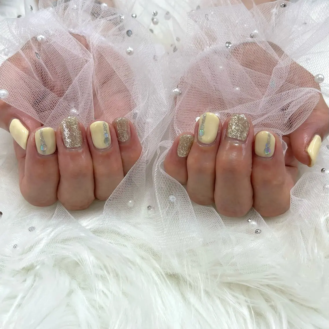 ネイル 黄色 ハンドネイル SHINE nail salonのネイルデザイン