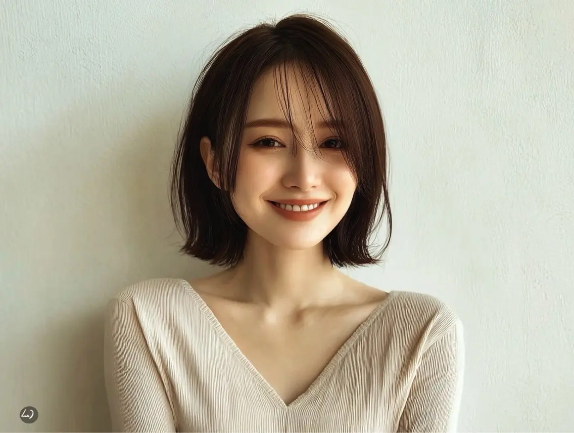 ミディアム くびれヘア レイヤーカット カット ヘアカラー 特化✨透明感カラー 白髪染め✨住田緋菜のヘアスタイル