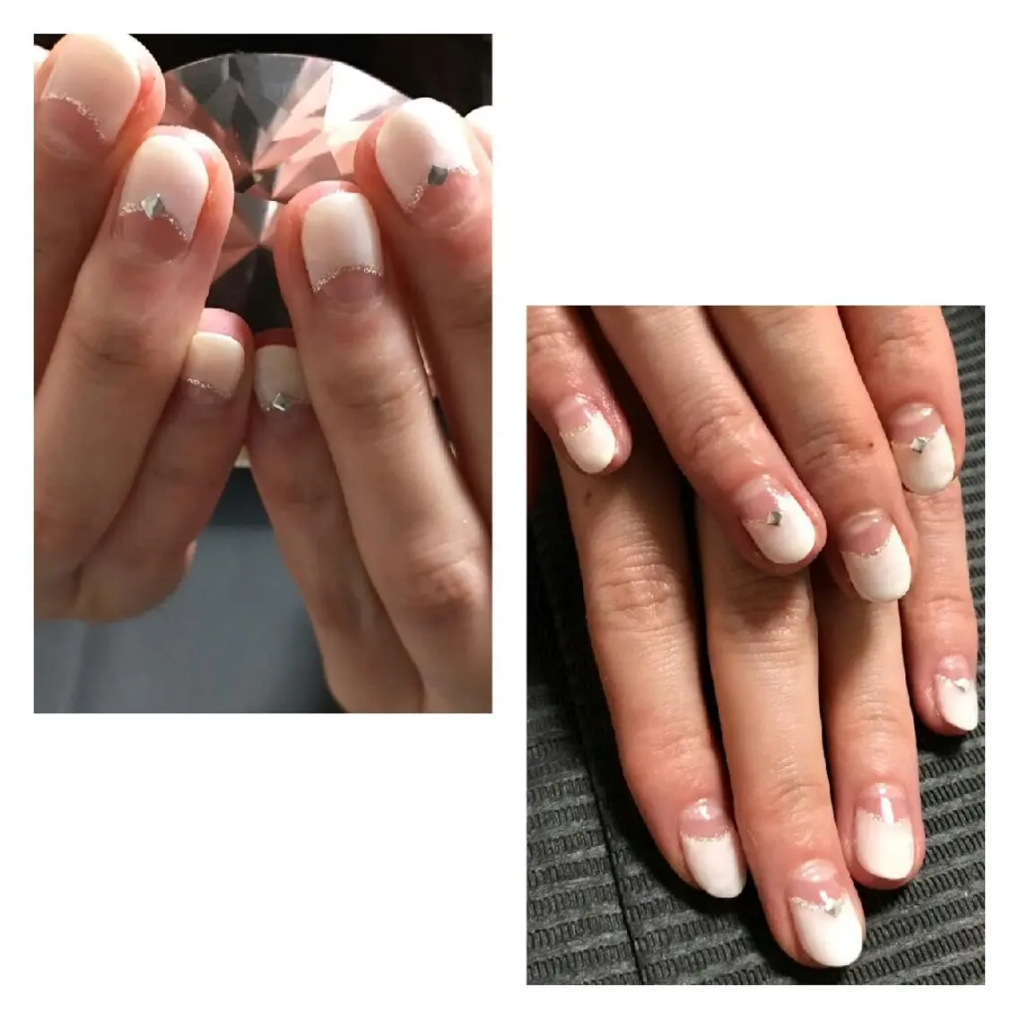 ネイル フレンチネイル 逆フレンチ ホワイト モチの良さ◉ フィルインネイル♡のネイルデザイン