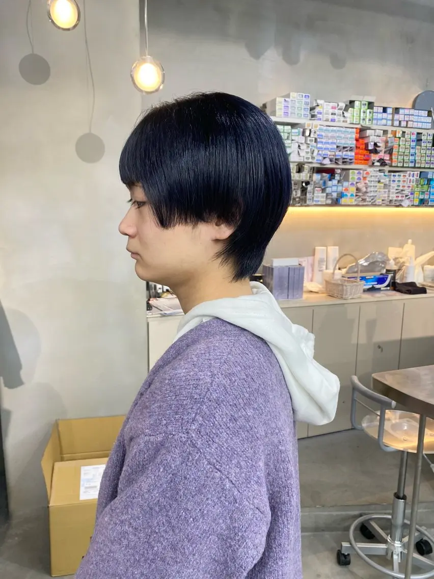 ショート カラー メンズ カット ヘアカラー トリートメント 前橋 姫奈のヘアスタイル
