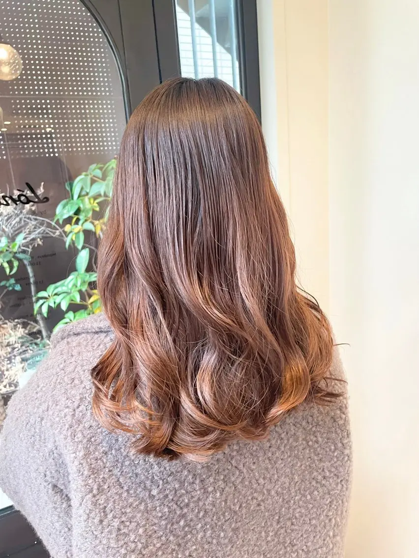 ロング カラー パーマ ヒナ/酸性ストレート ・艶カラー🌿のヘアスタイル