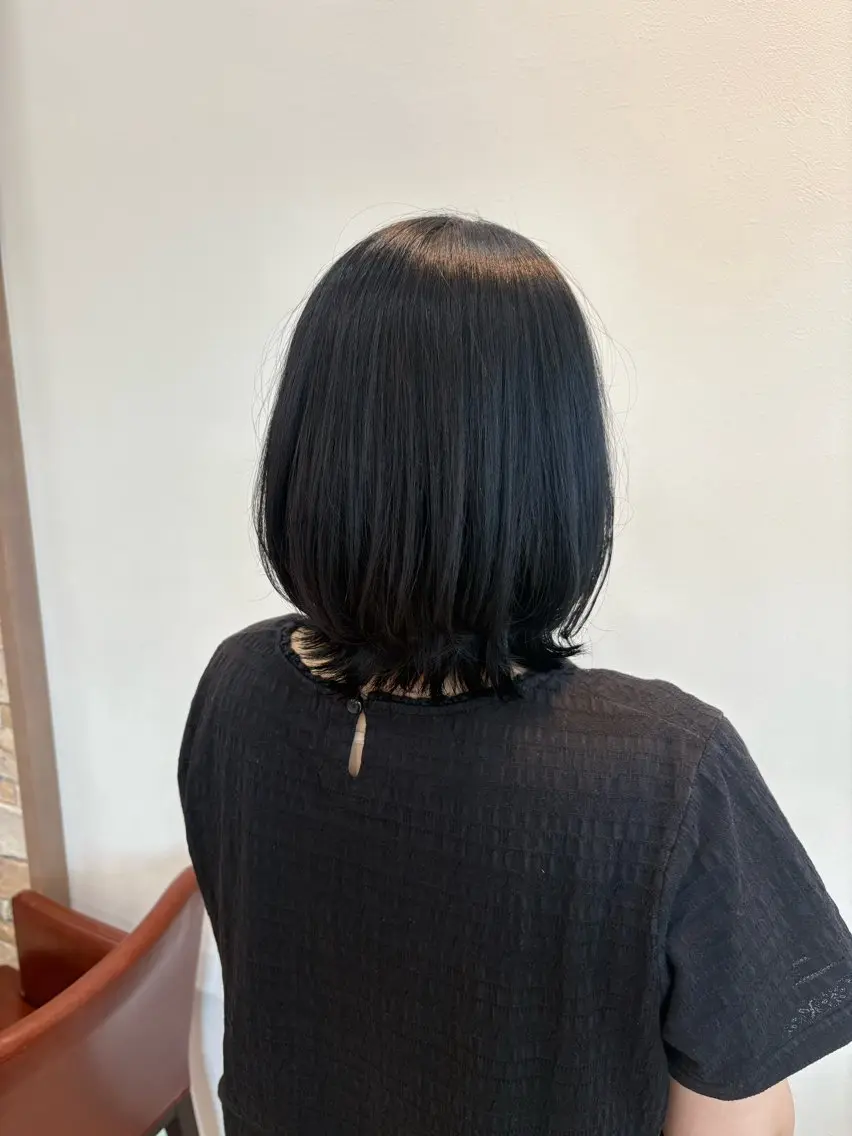 ミディアム ボブ くびれヘア アメイジングヘアー 千歳店　福嶋のヘアスタイル