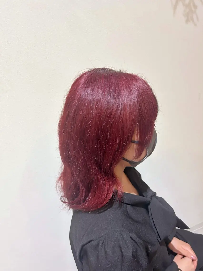 ミディアム カラー レッドカラー AIRI 🦋のヘアスタイル