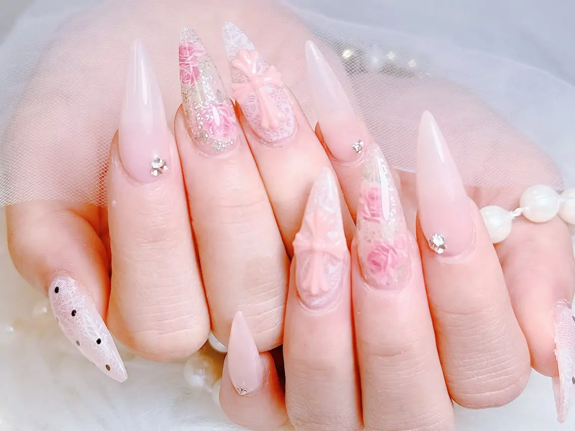 ネイル チークネイル 長さ出し フラッシュネイル フレンチネイル グラデーション ハンドネイル AN NAIL 高田馬場のネイルデザイン
