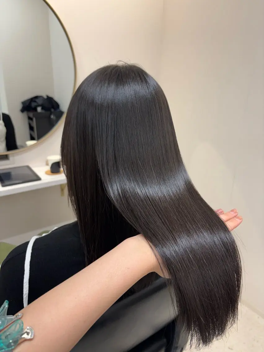 セミロング 縮毛矯正 カット 縮毛矯正 𝜗𝜚cocoro 韓国𝜗𝜚のヘアスタイル