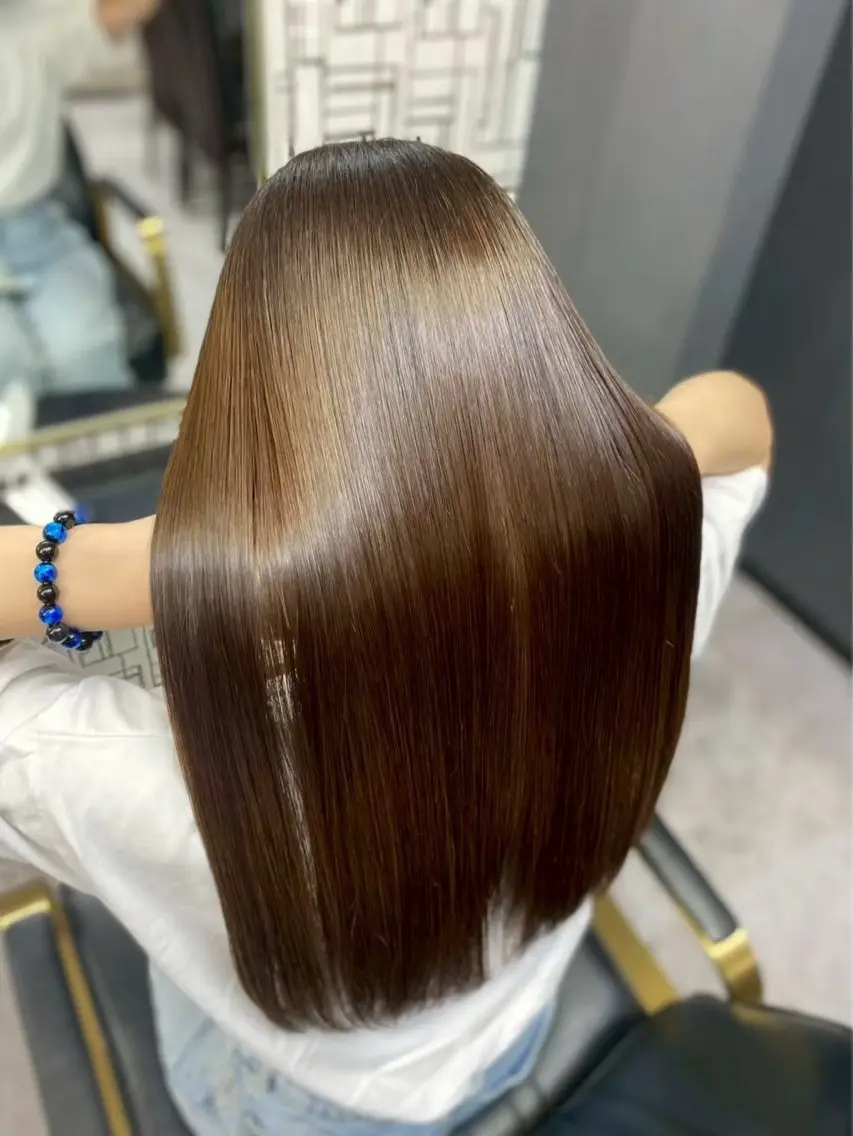 ロング 縮毛矯正 北村 理奈のヘアスタイル