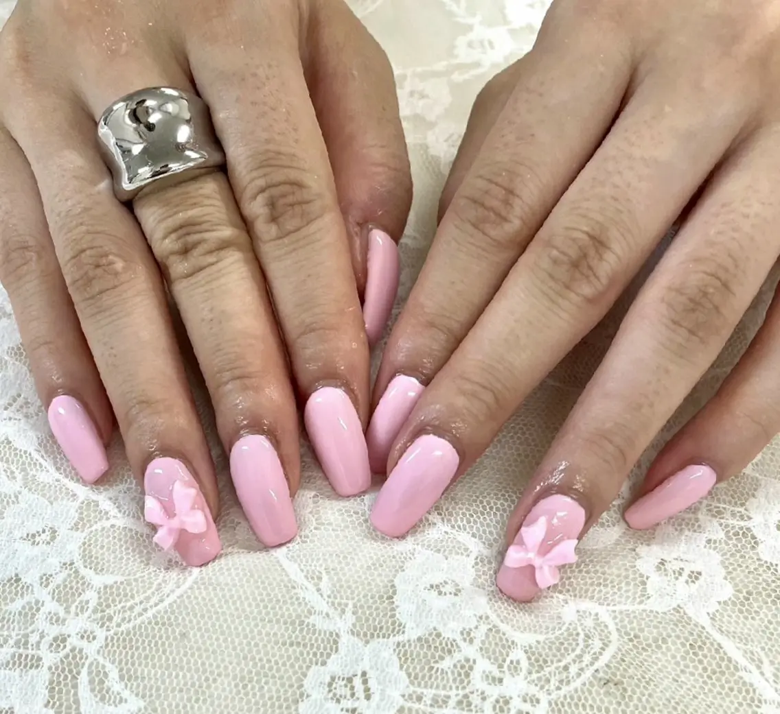 ネイル ワンカラーネイル ピンク ハンドネイル ハンドケア 心斎橋Salon Epokkuのネイルデザイン