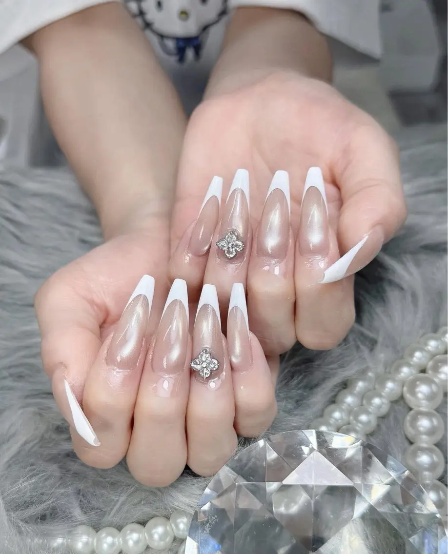 ネイル アートネイル ジェルネイル グリーン 韓国ネイル ロングネイル ハンドネイル ハンドケア Nova Nailのネイルデザイン