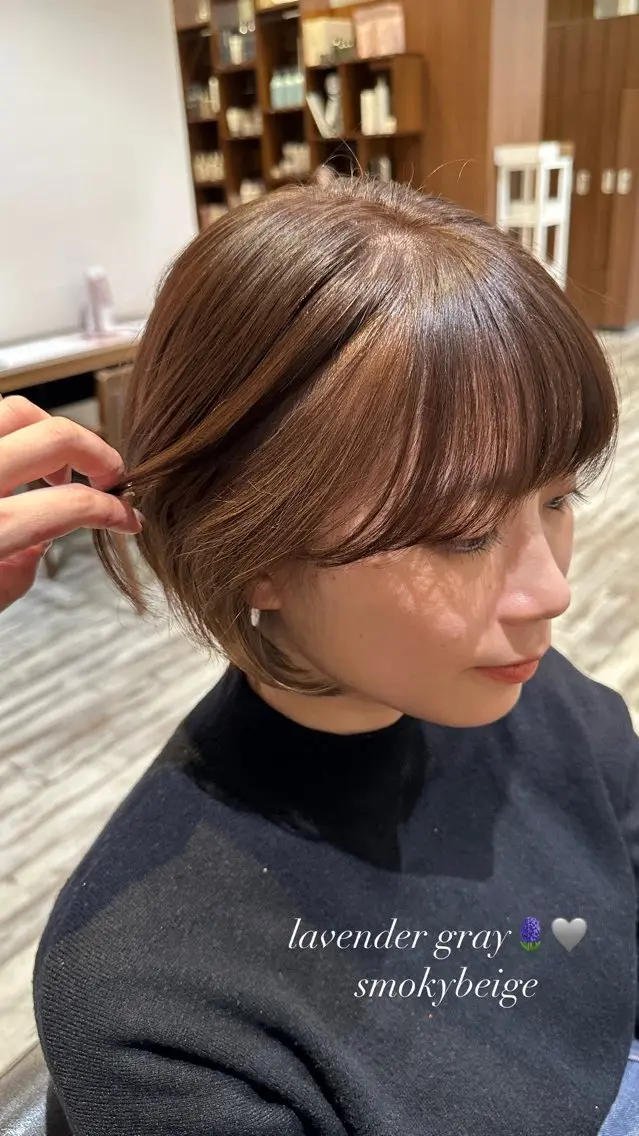 ショート カラー ヘアカラー 丸山 心 / 艶カラーのヘアスタイル