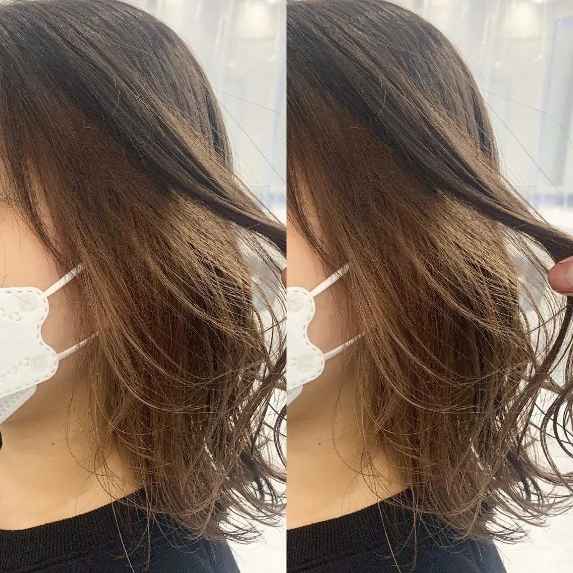ミディアム ヘアカラー トリートメント 似合わせ💗骨格矯正 💗透明感カラー💗のヘアスタイル