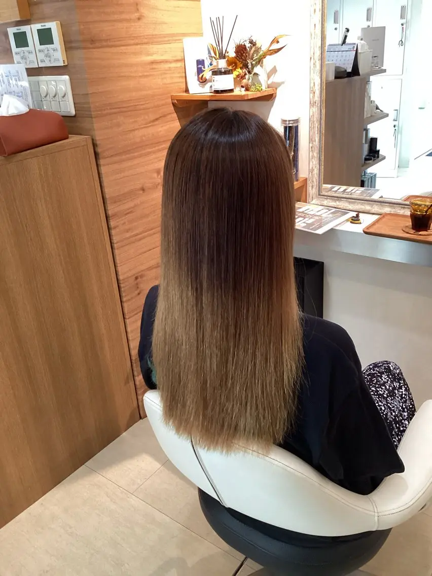 ロング カット 縮毛矯正 トリートメント hair bonitaのヘアスタイル