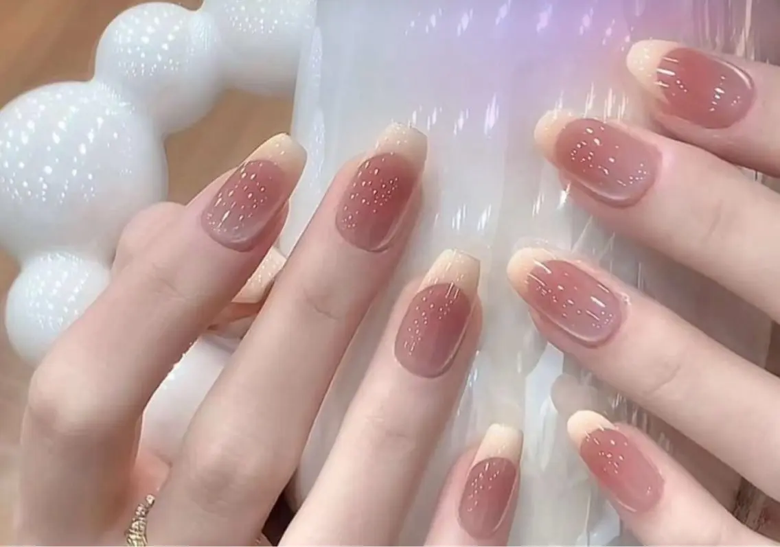 チップ長さ出し10本カラーフレンチネイル💅の写真