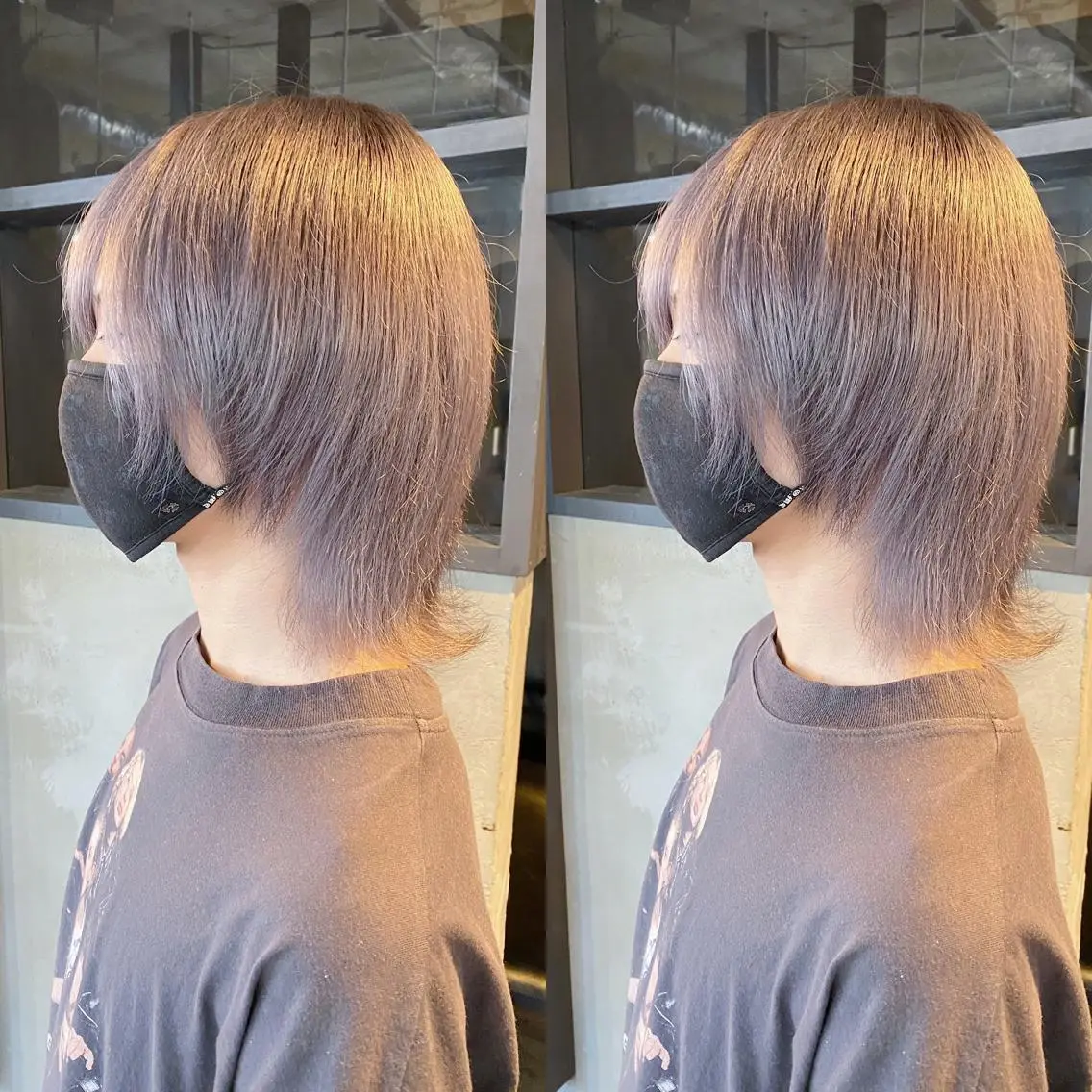 ミディアム カラー カット ヘアカラー トリートメント yoriダブルカラー 代表すがわらのヘアスタイル