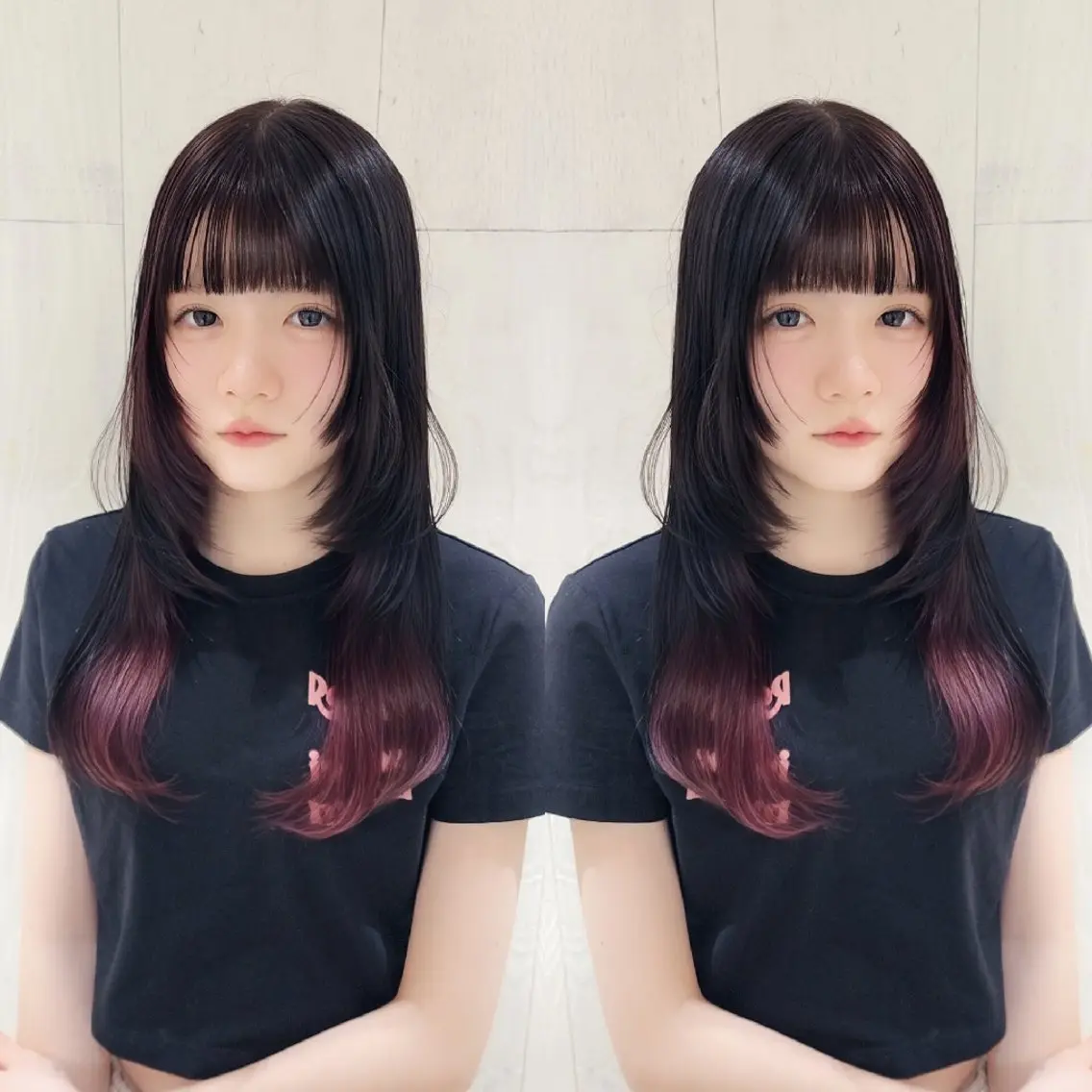 ロング カラー イヤリングカラー ラベンダーカラー ピンクカラー ピンクラベンダー 顔周りカット カット ヘアカラー トリートメント レイヤーカット/ ウルフカット/大橋 のヘアスタイル