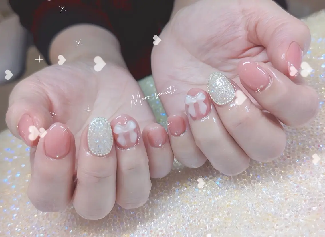 ネイル 長さ出し ジェルネイル ハート 韓国ネイル マグネットネイル ハンドネイル I LOVE ME NAIL.。.:*♡のネイルデザイン