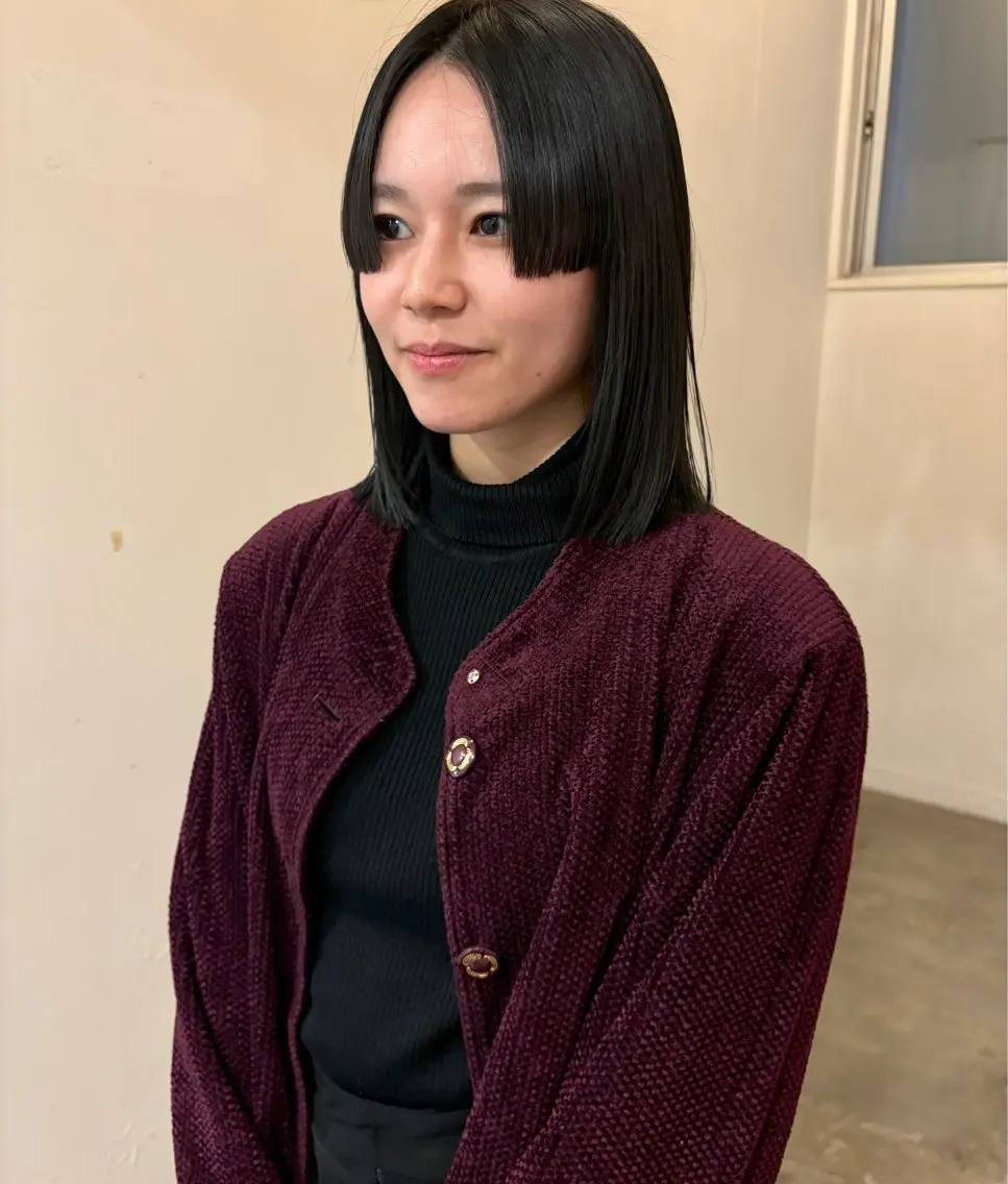 ミディアム ボブ 姫カット トリートメント 酸熱トリートメント カット トリートメント やまもと さえのヘアスタイル
