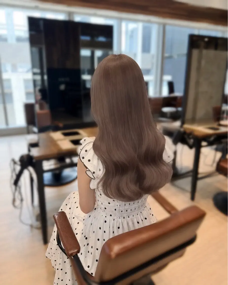 ロング カラー ヘアカラー トリートメント みこ🌙艶カラー/ ブラウン/ベージュのヘアスタイル