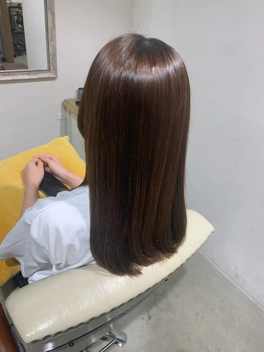 ロング 縮毛矯正 縮毛矯正 福永 ちひろのヘアスタイル