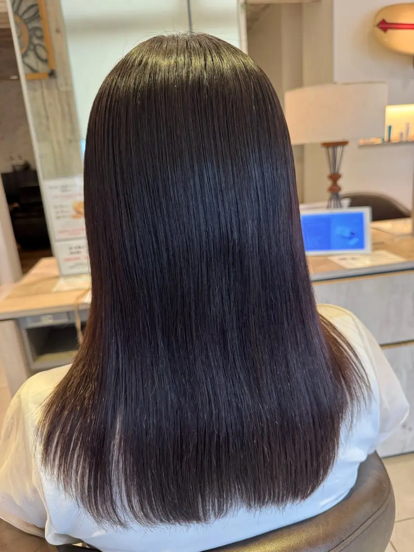 セミロング 縮毛矯正 トリートメント 福島 望のヘアスタイル