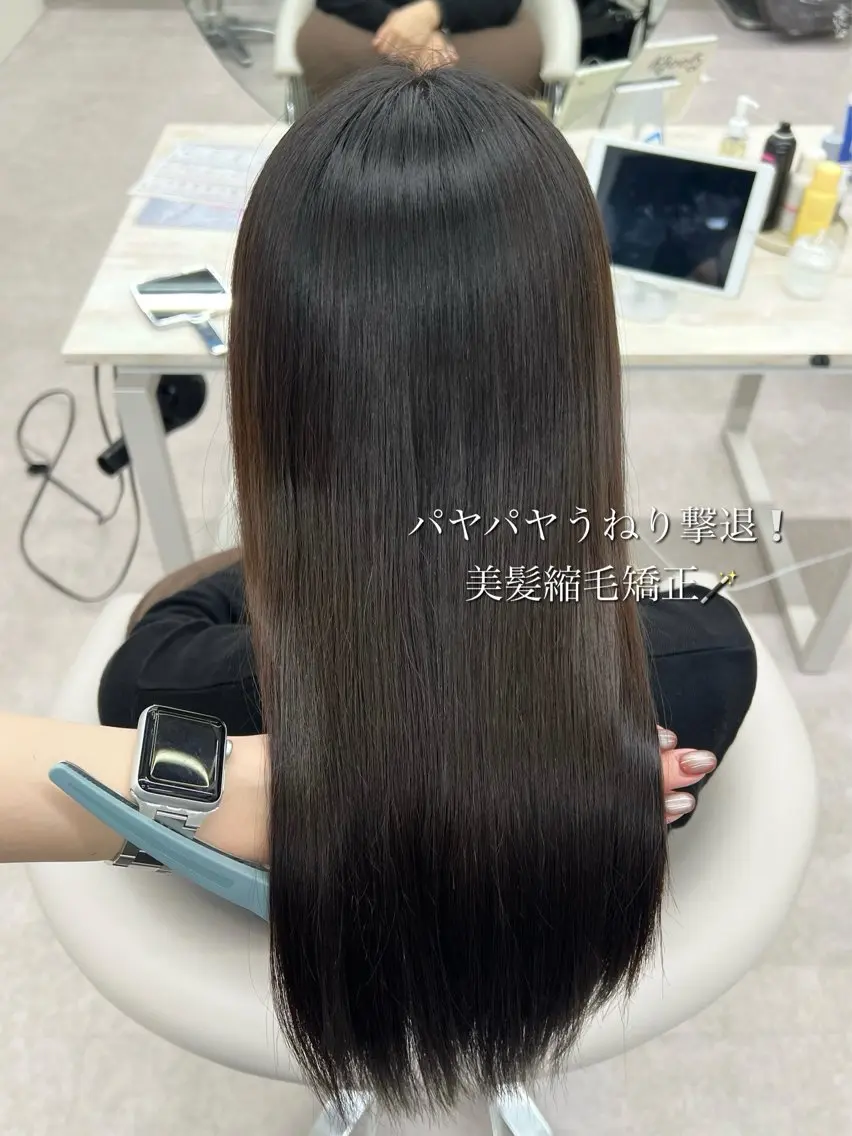 ロング 縮毛矯正 カット 縮毛矯正 トリートメント 美髪矯正/髪質改善/ 艶髪🤍伊藤梨紗のヘアスタイル