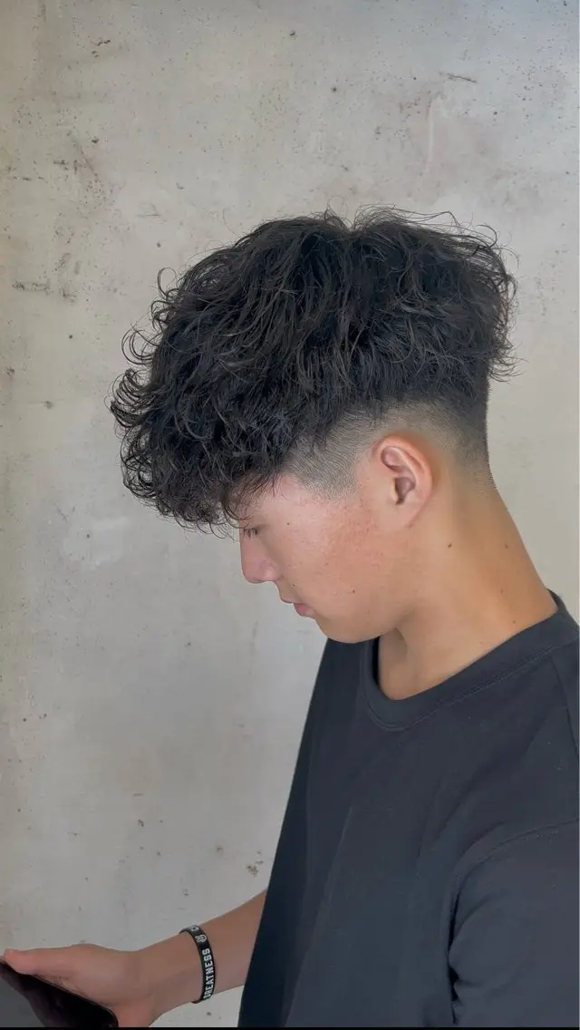 ショート カット パーマ メンズ特化美容師 ‼️ 永留 卓己のヘアスタイル