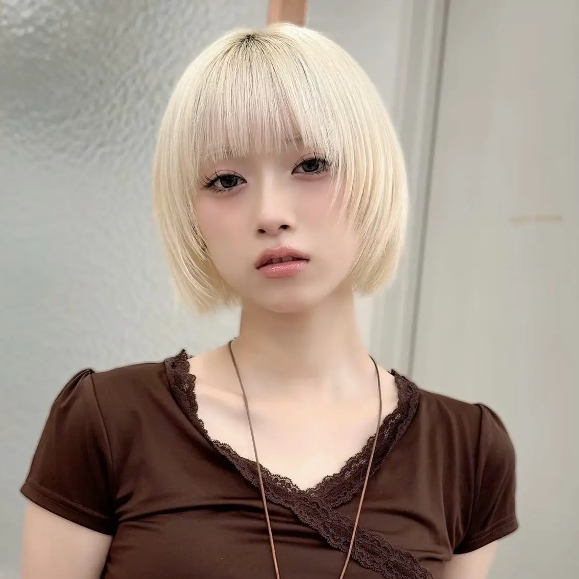 ショート カラー ヘアカラー モデル募集中🍒 縮毛矯正✨Runaのヘアスタイル